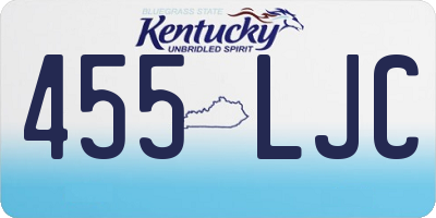 KY license plate 455LJC