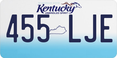 KY license plate 455LJE