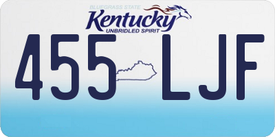 KY license plate 455LJF