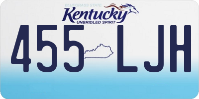 KY license plate 455LJH
