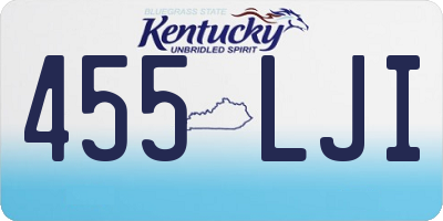 KY license plate 455LJI
