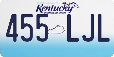 KY license plate 455LJL