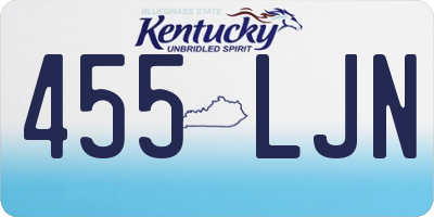 KY license plate 455LJN