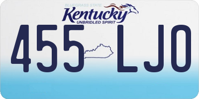 KY license plate 455LJO