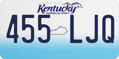 KY license plate 455LJQ