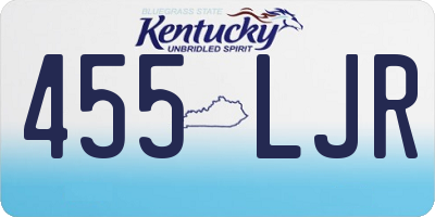 KY license plate 455LJR