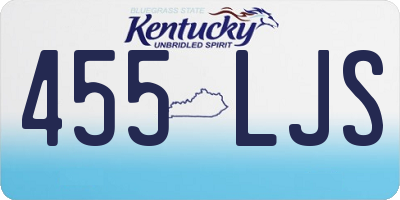 KY license plate 455LJS