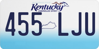 KY license plate 455LJU