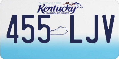KY license plate 455LJV