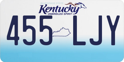 KY license plate 455LJY