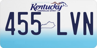 KY license plate 455LVN