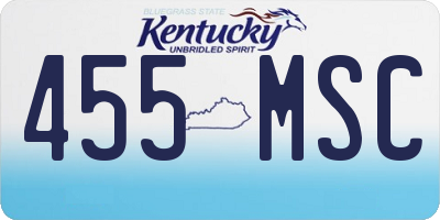 KY license plate 455MSC