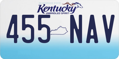 KY license plate 455NAV