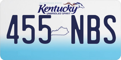 KY license plate 455NBS