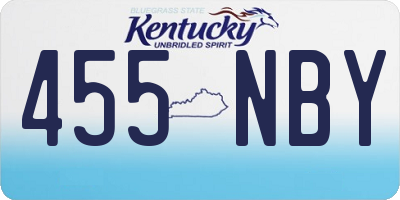 KY license plate 455NBY