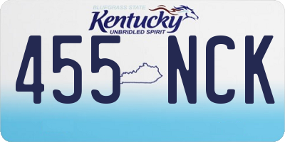 KY license plate 455NCK