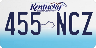 KY license plate 455NCZ