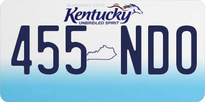 KY license plate 455NDO