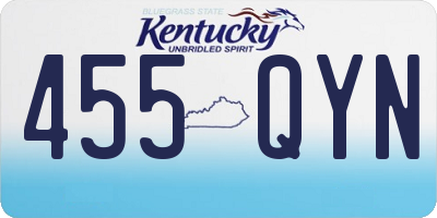KY license plate 455QYN