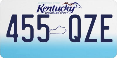 KY license plate 455QZE