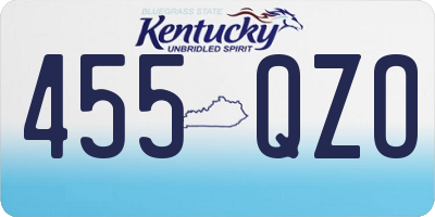 KY license plate 455QZO