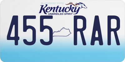 KY license plate 455RAR