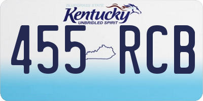KY license plate 455RCB