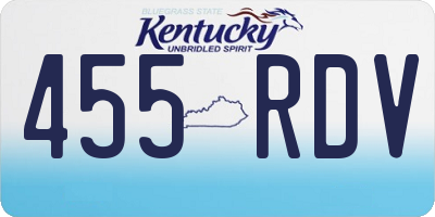 KY license plate 455RDV