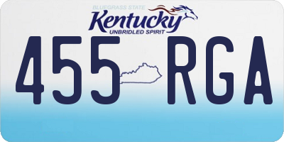KY license plate 455RGA