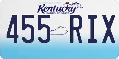 KY license plate 455RIX
