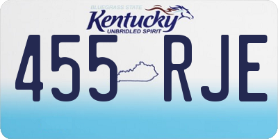 KY license plate 455RJE
