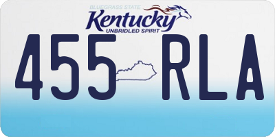 KY license plate 455RLA