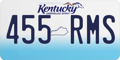 KY license plate 455RMS