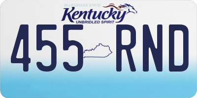 KY license plate 455RND