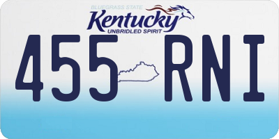 KY license plate 455RNI