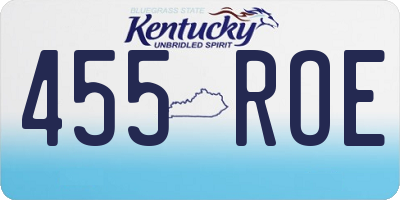 KY license plate 455ROE