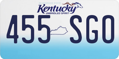 KY license plate 455SGO