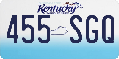 KY license plate 455SGQ