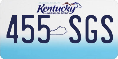 KY license plate 455SGS