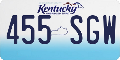 KY license plate 455SGW