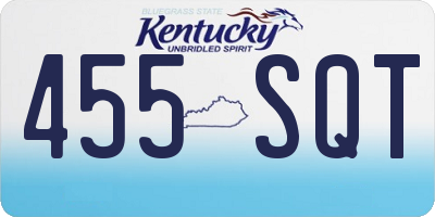 KY license plate 455SQT