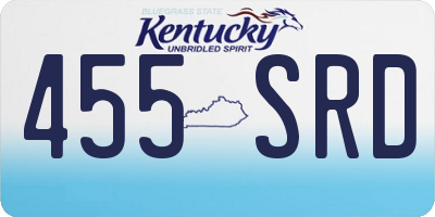 KY license plate 455SRD