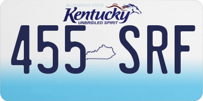 KY license plate 455SRF