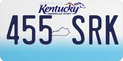 KY license plate 455SRK