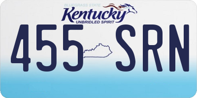KY license plate 455SRN