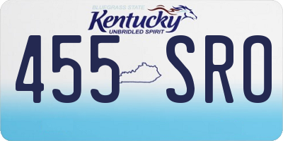 KY license plate 455SRO
