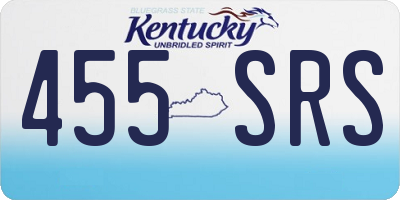 KY license plate 455SRS