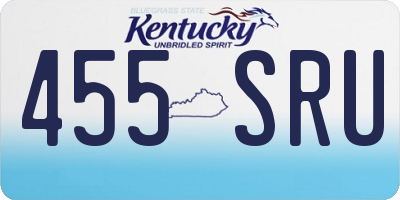 KY license plate 455SRU