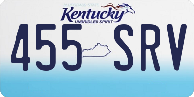 KY license plate 455SRV