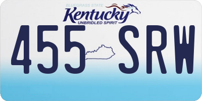 KY license plate 455SRW